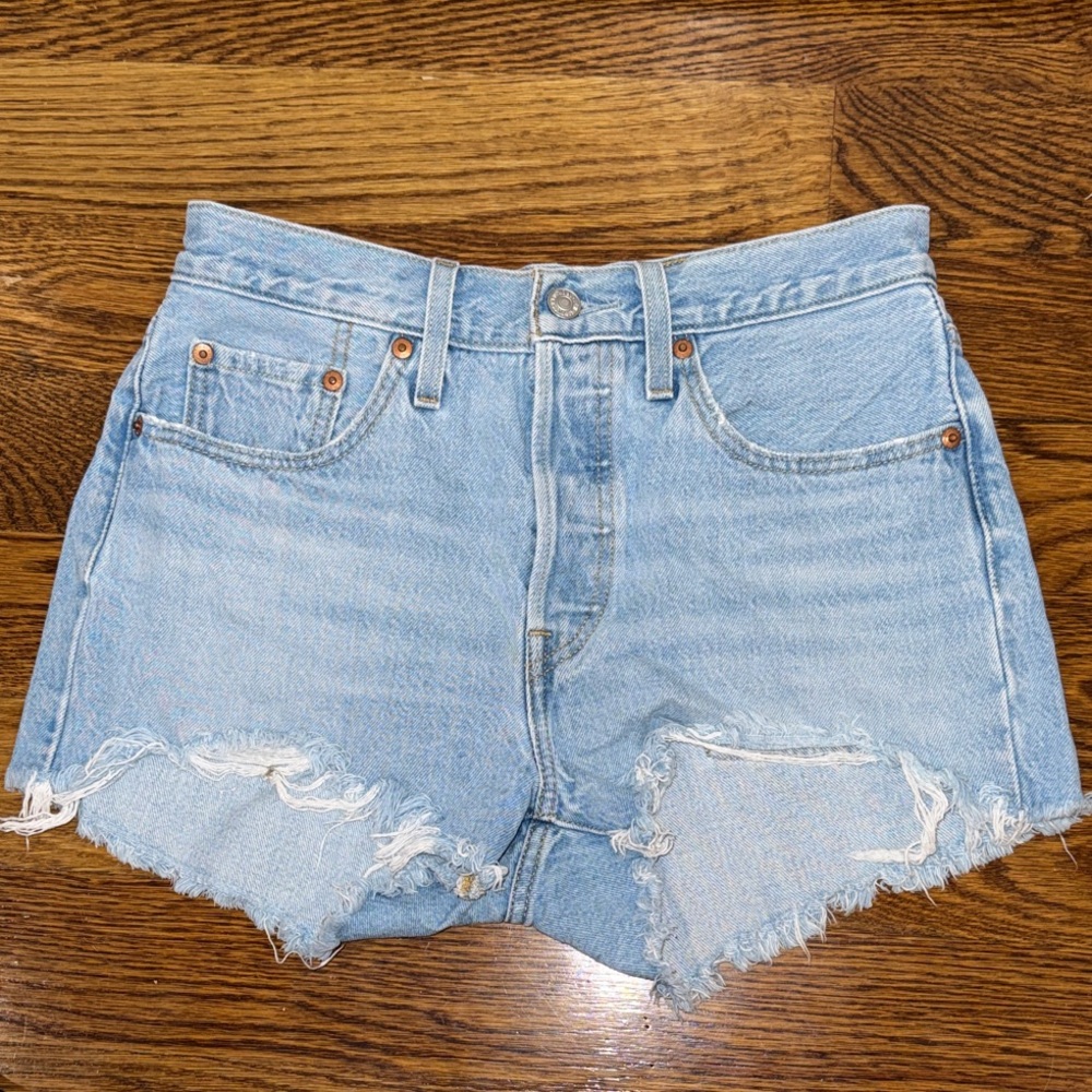 Levis Light Blue Denim Women Shorts
